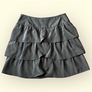 INC Fun Teared Mini Skirt in Olive Green - Size 4